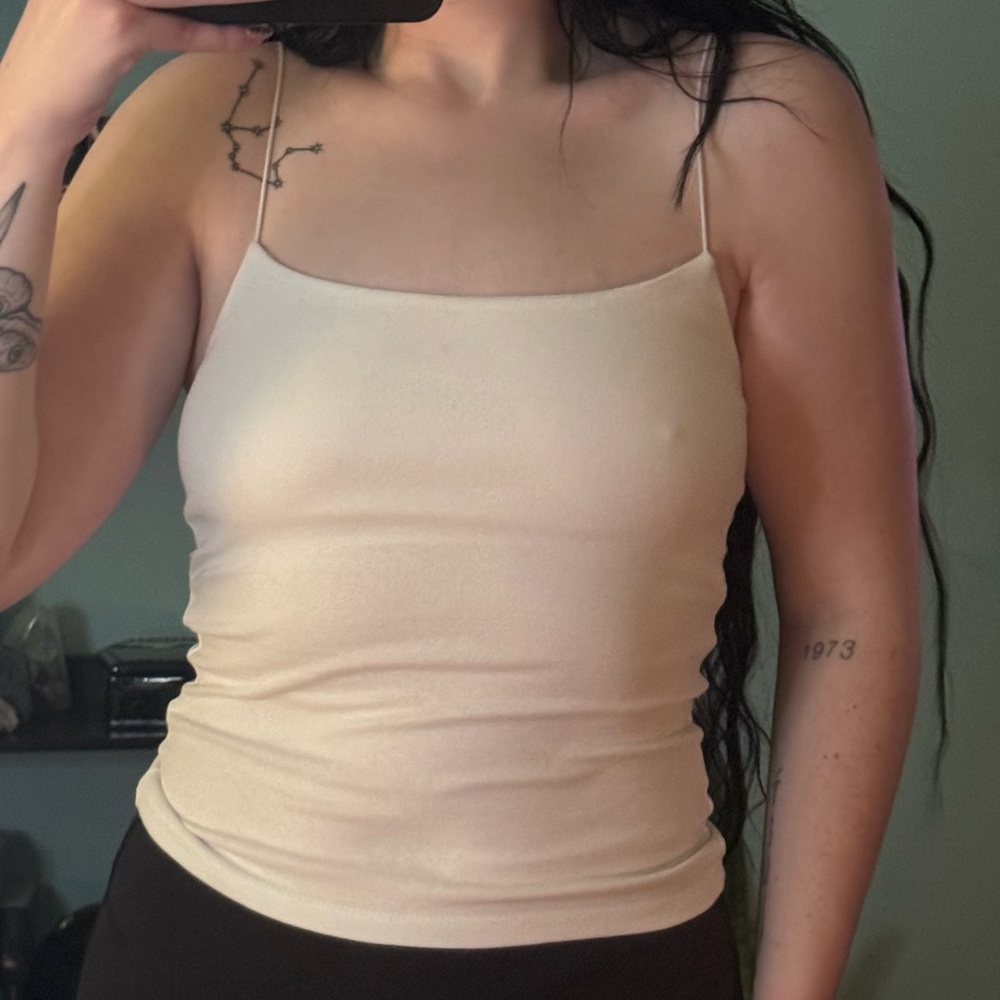 (3 for $30) Elegant White Spaghetti Strap Top